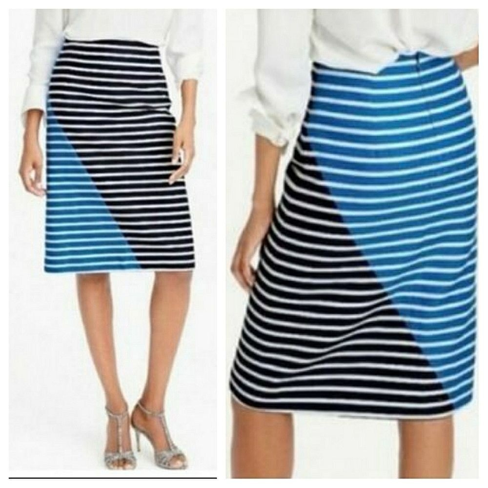 JCrew colorblock striped A-Line skirt